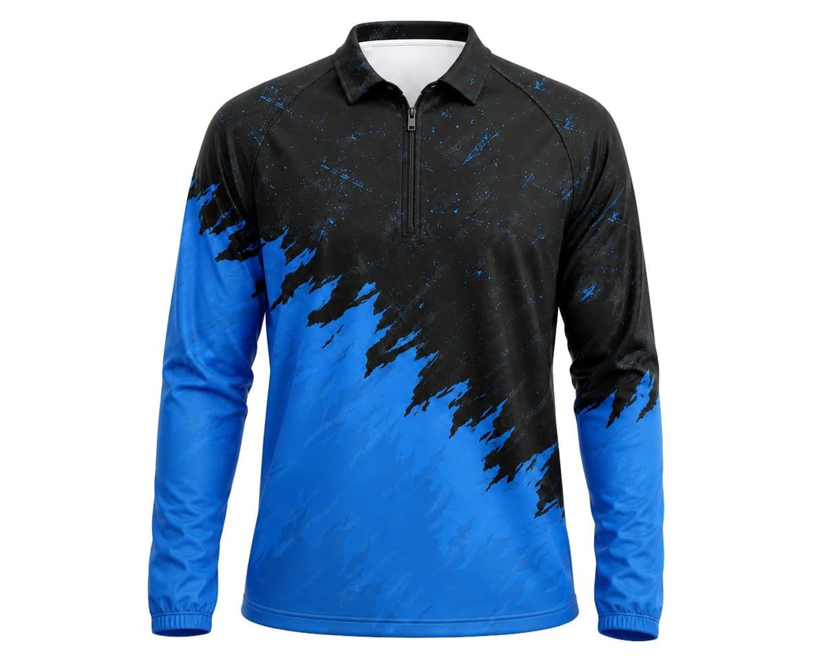 Dye Sub Men's 1/4 Zip Warm Up, Raglan Long Sleeve, Birdseye