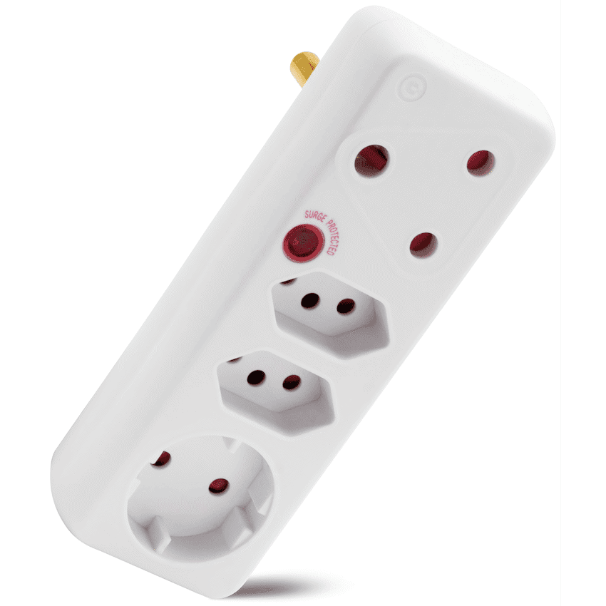 Ellies 4-Way Surge Adaptor with Schuko - WT