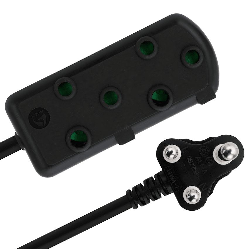 Ellies Side-by-Side Light-Duty Extension Lead - 3m - Black