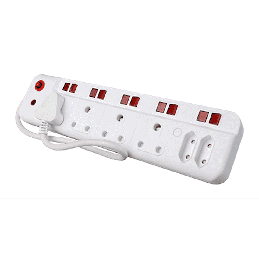 Ellies 6 Way Multiplug With Illuminated Switches