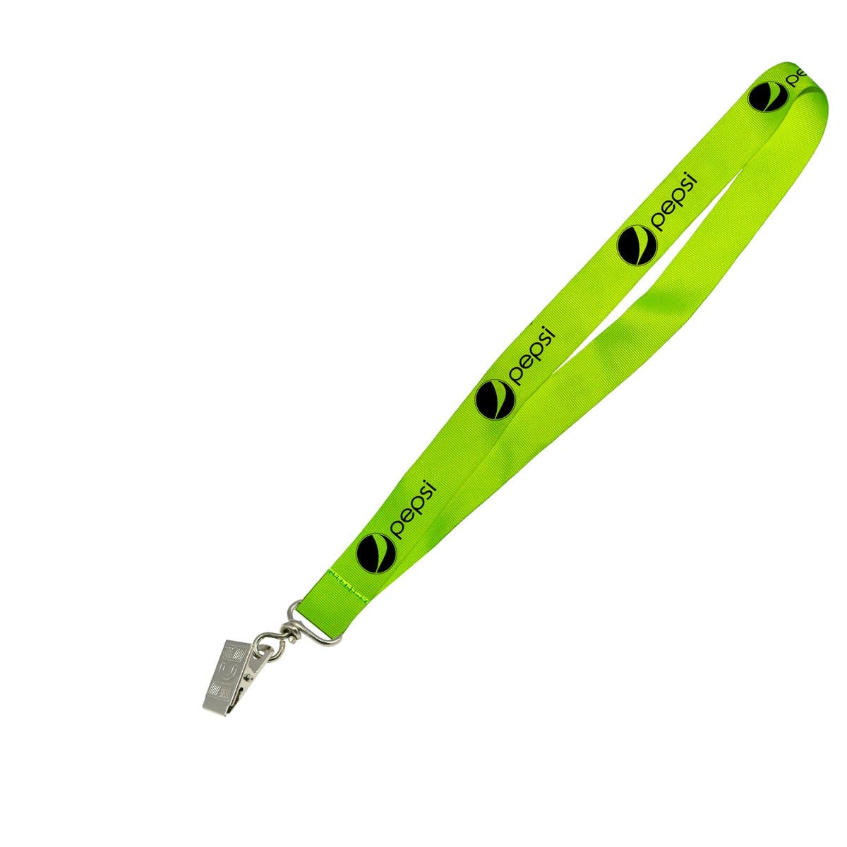 Hi-Viz Lanyard Black Sublimation Print S/Sided with Crocodile Clip 15 x 950mm