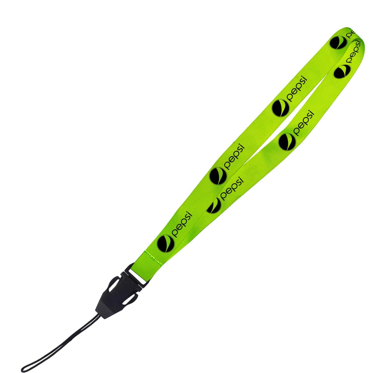 Hi-Viz Lanyard Black Sublimation Print D/Sided with Cellphone Clip 20 x 950mm