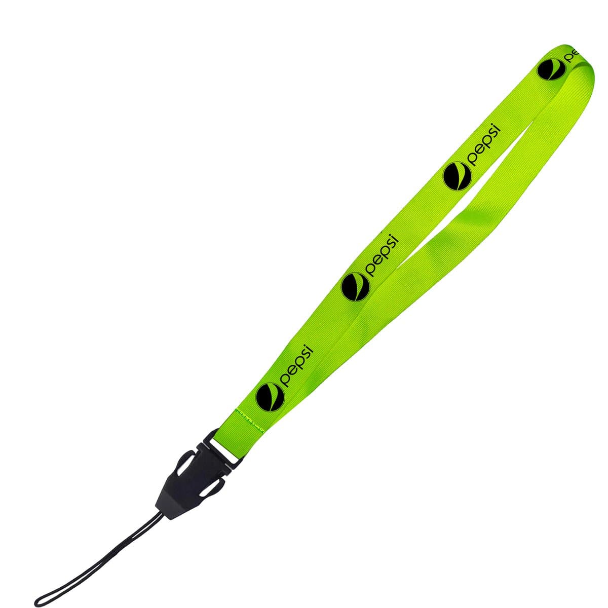 Hi-Viz Lanyard Black Sublimation Print S/Sided with Cellphone Clip 20 x 950mm