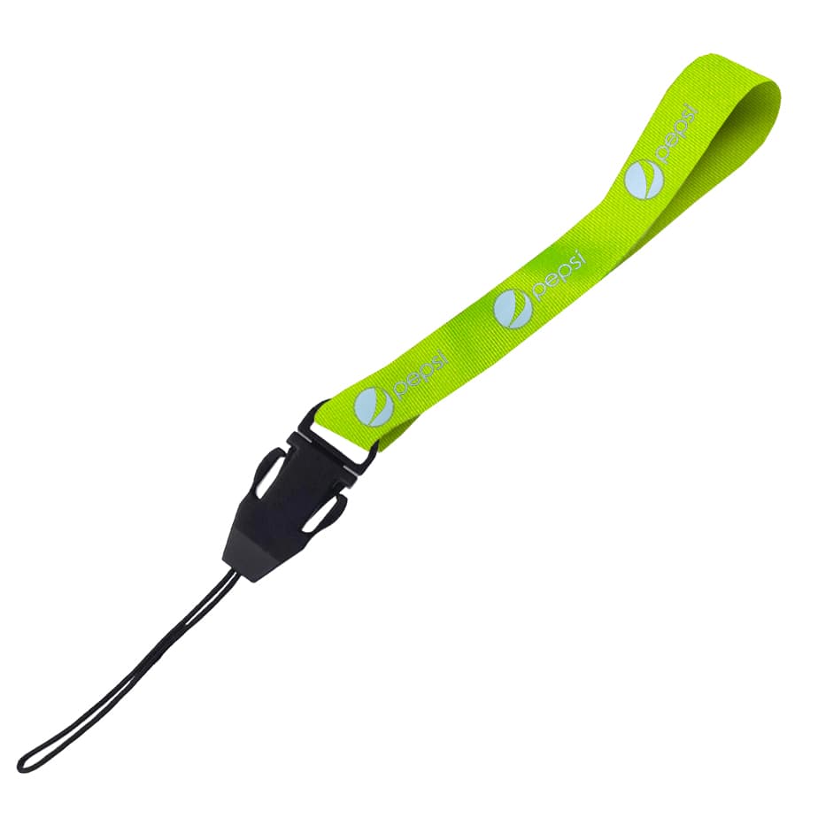 Hi-Viz Wrist Phone Strap Silver Reflective Print S/Sided with Cellphone Clip 15 x 340mm
