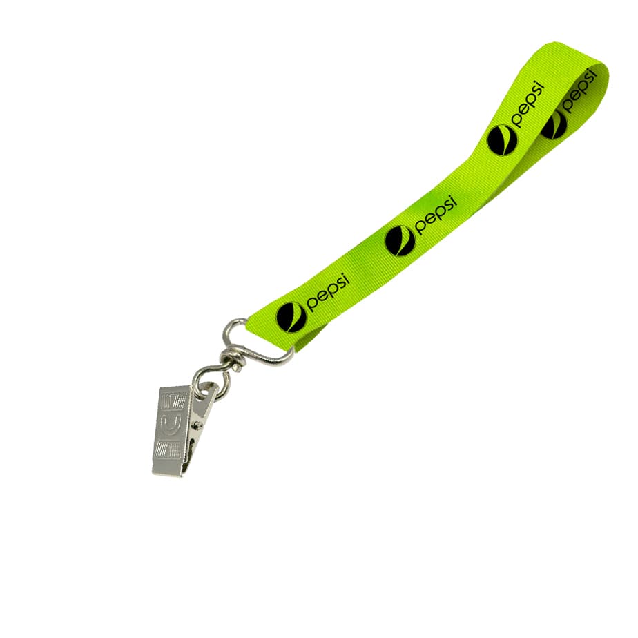 Hi-Viz Wrist Phone Strap Black Sublimation Print D/Sided with Crocodile Clip