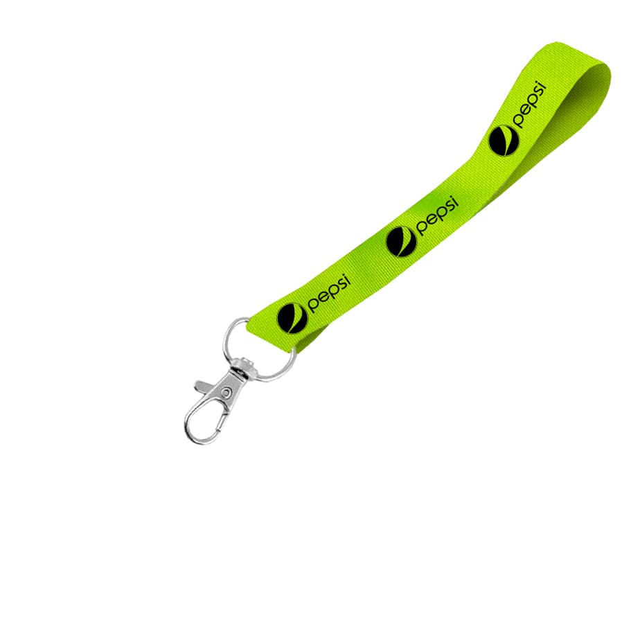 Hi-Viz Wrist Phone Strap Black Sublimation Print S/Sided with Snap Hook