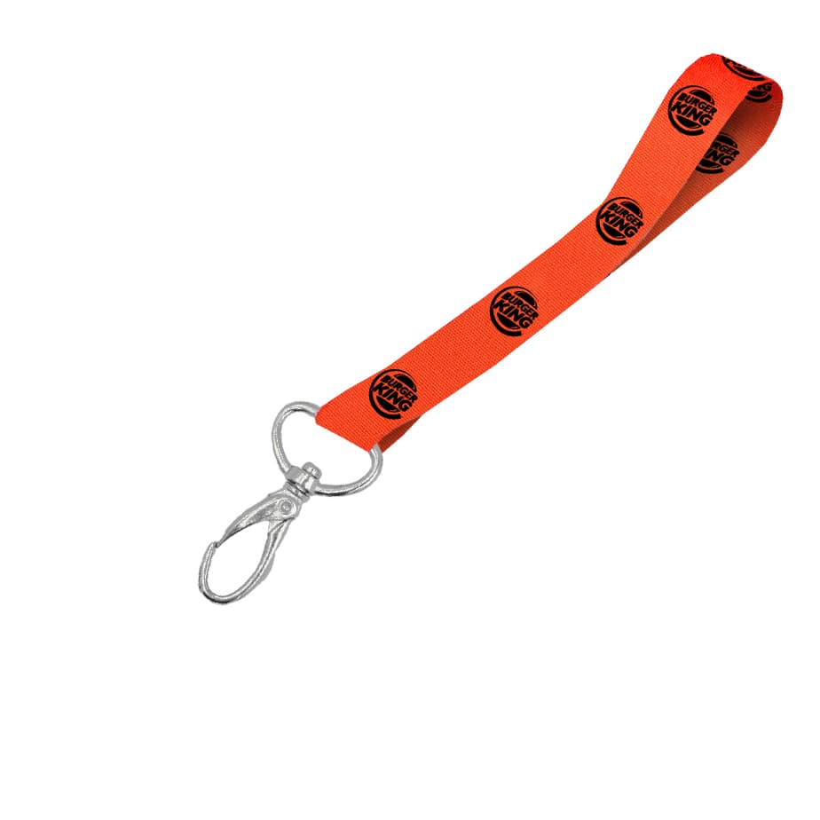 Hi-Viz Wrist Phone Strap Black Sublimation Print D/Sided with Lobster Clip 25 x 340mm