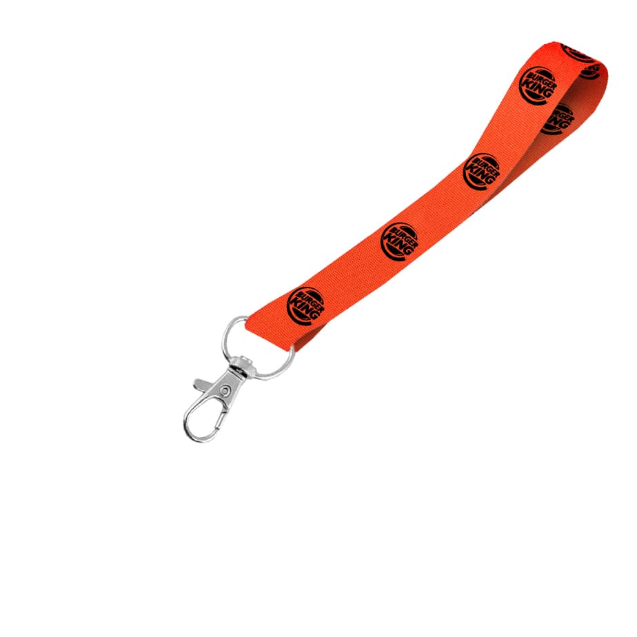 Hi-Viz Wrist Phone Strap Black Sublimation Print D/Sided with Snap Hook 25 x 340mm