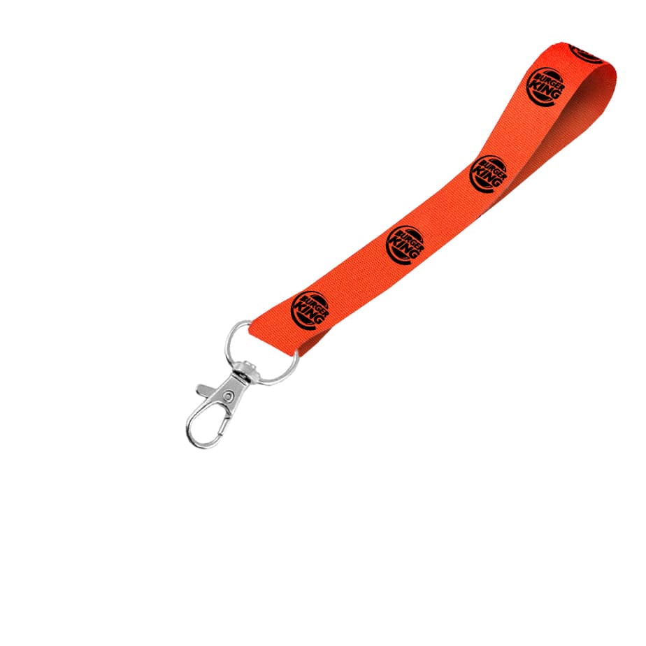 Hi-Viz Wrist Phone Strap Black Sublimation Print S/Sided with Snap Hook 25 x 340mm