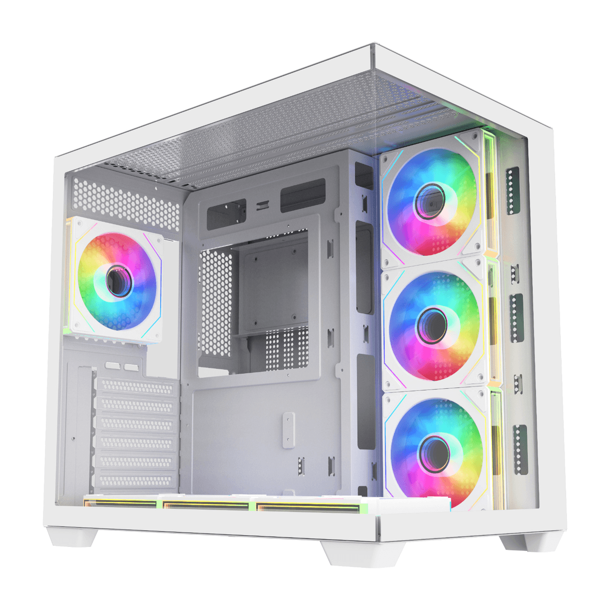 FSP M341 ATX Dual Chamber Mid Tower Gaming Chassis - White