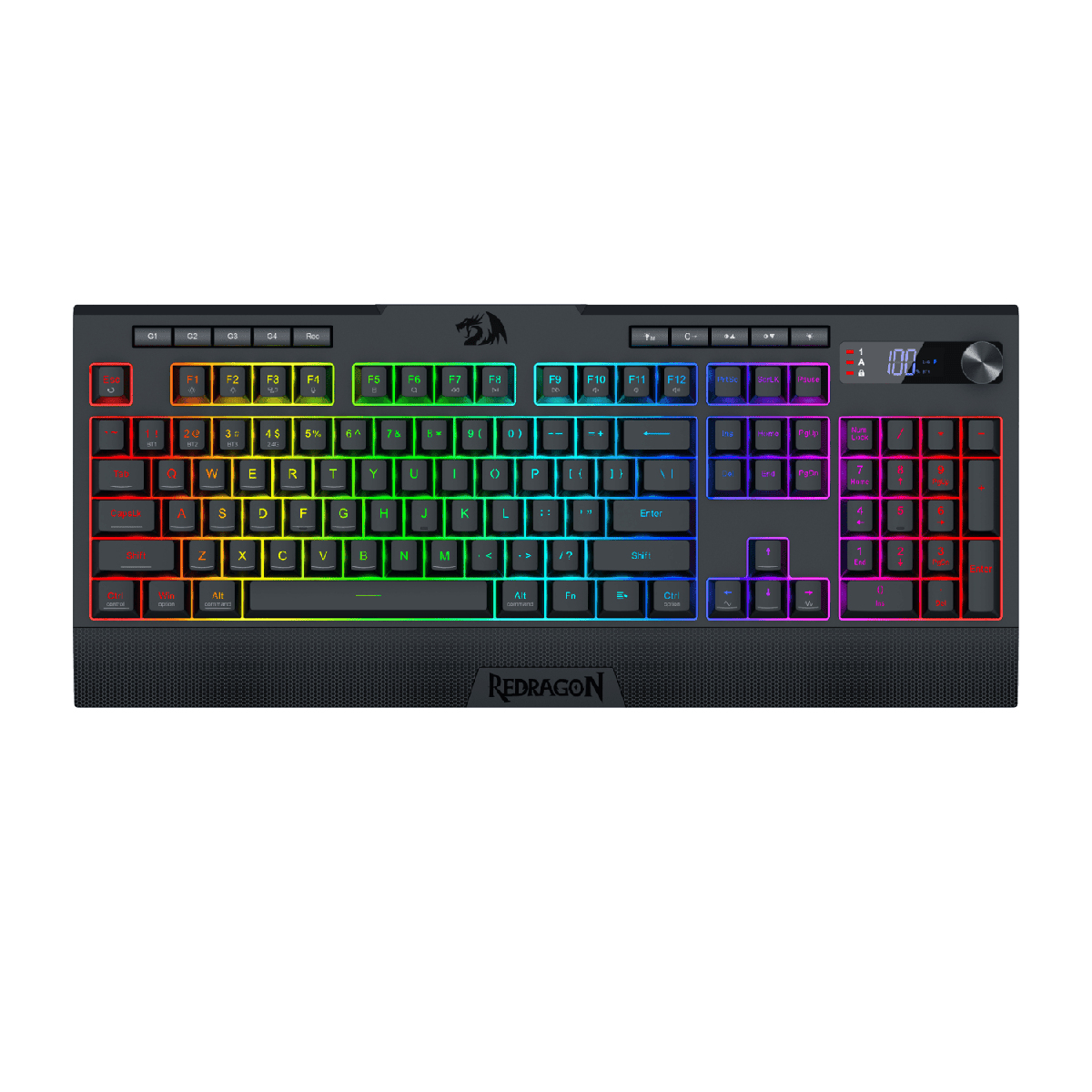 Redragon K525 SHIVA LCD MAX RGB Wireless Gaming Keyboard - Black