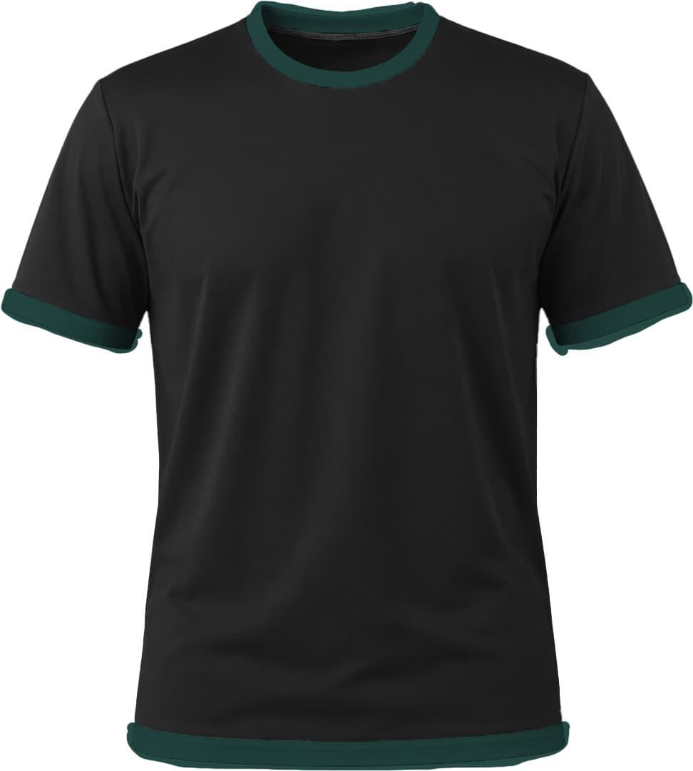 Ringer Kiddies Crew Neck T-shirt, Fitted Short Sleeve, Birdseye