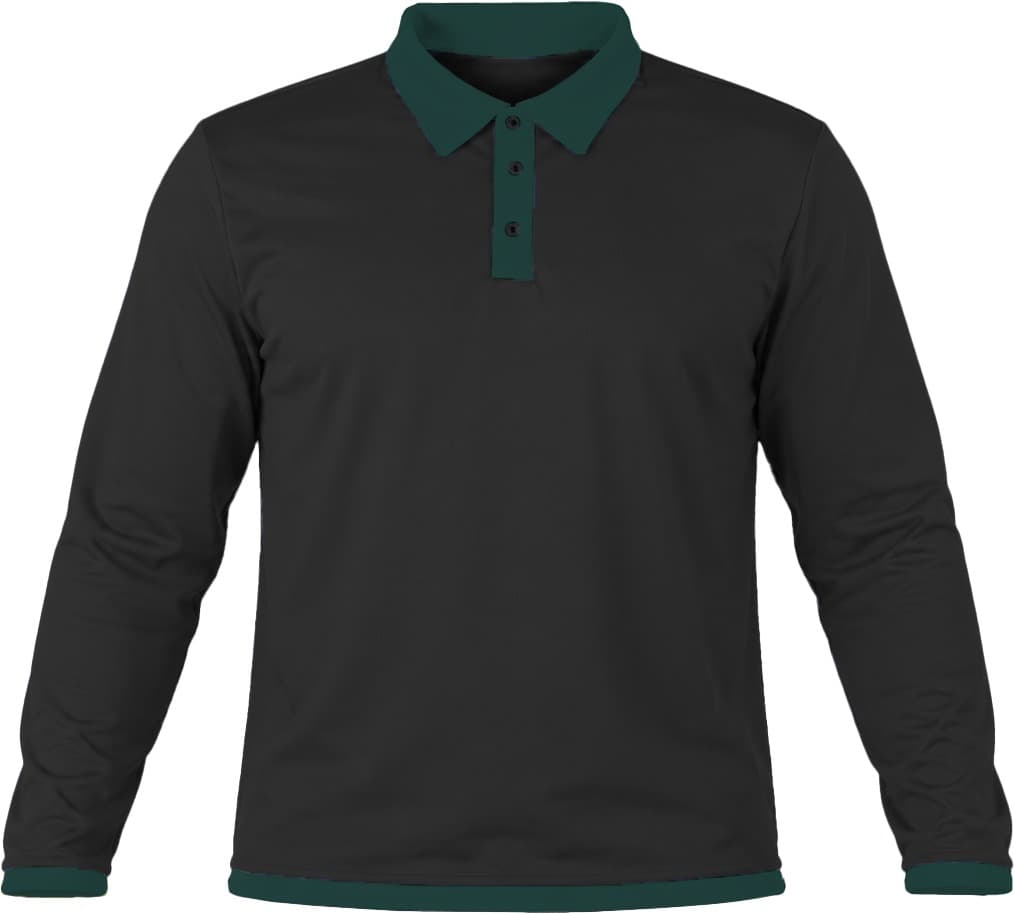 Ringer Kiddies Golf Shirt, Fitted Long Sleeve, Reverse Birdseye