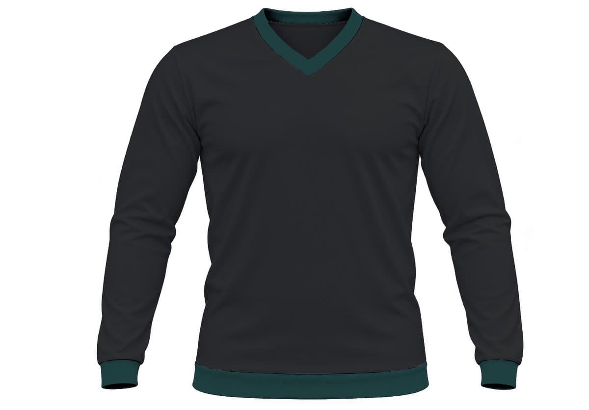 Ringer Kiddies V-Neck T-shirt, Fitted Long Sleeve