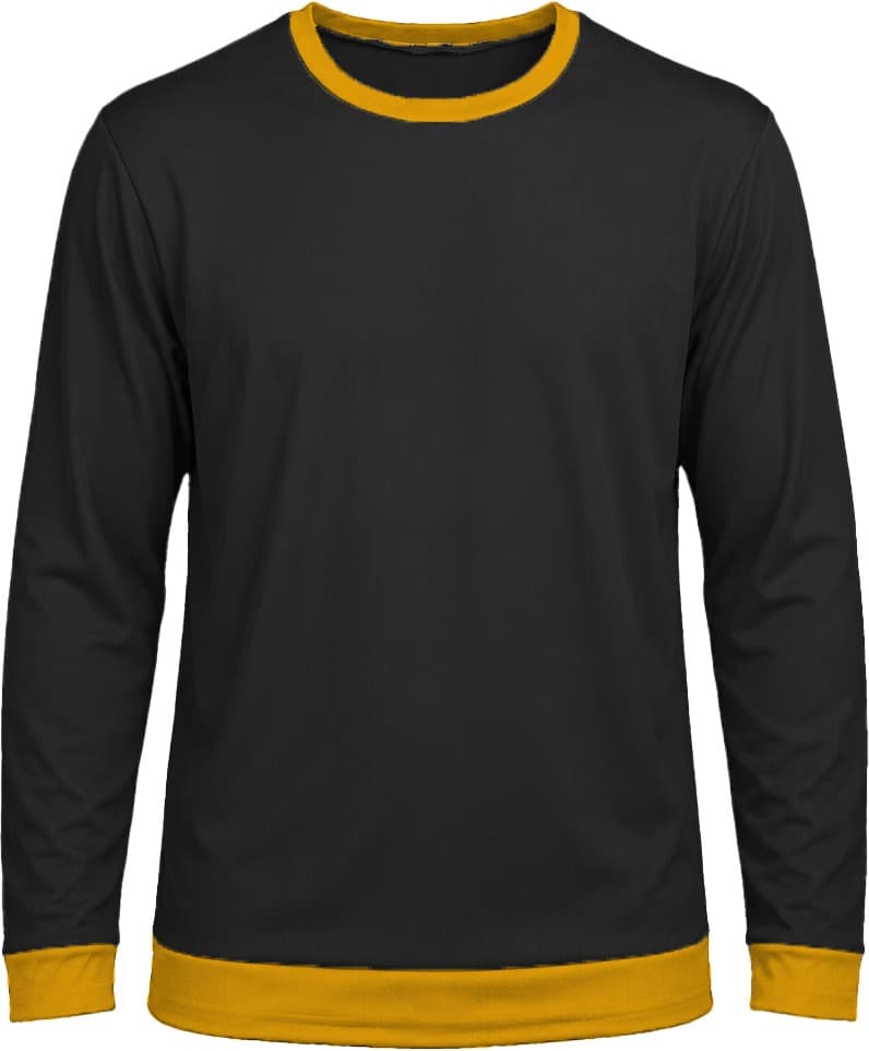 Ringer Unisex Crew Neck T-shirt, Fitted Long Sleeve, Reverse Birdseye