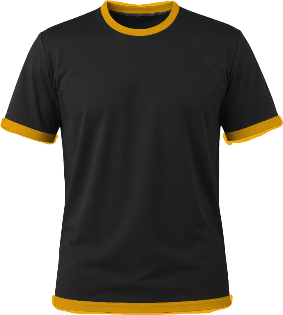 Ringer Unisex Crew Neck T-shirt, Fitted Short Sleeve, Reverse Birdseye