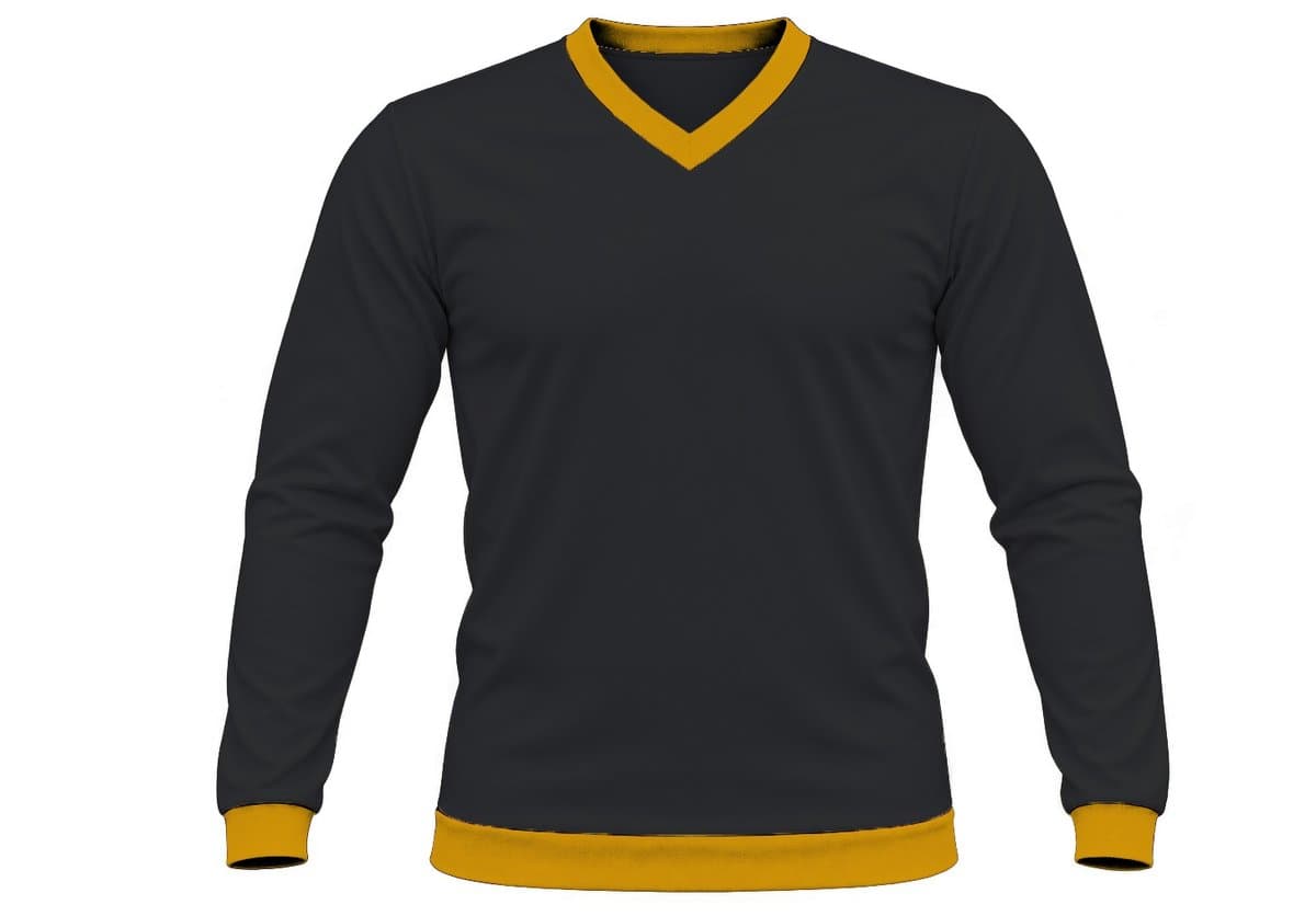 Ringer Unisex V-Neck T-shirt, Fitted Long Sleeve, Birdseye