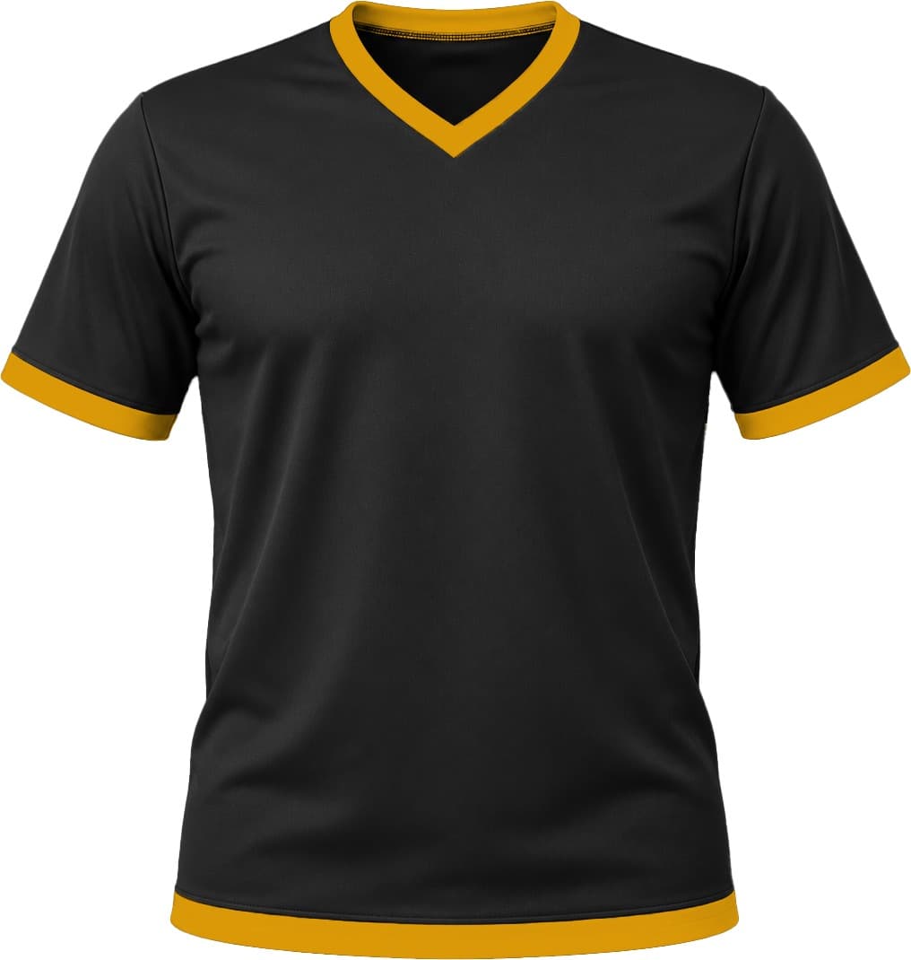 Ringer Unisex V-Neck T-shirt, Fitted Short Sleeve, Reverse Birdseye