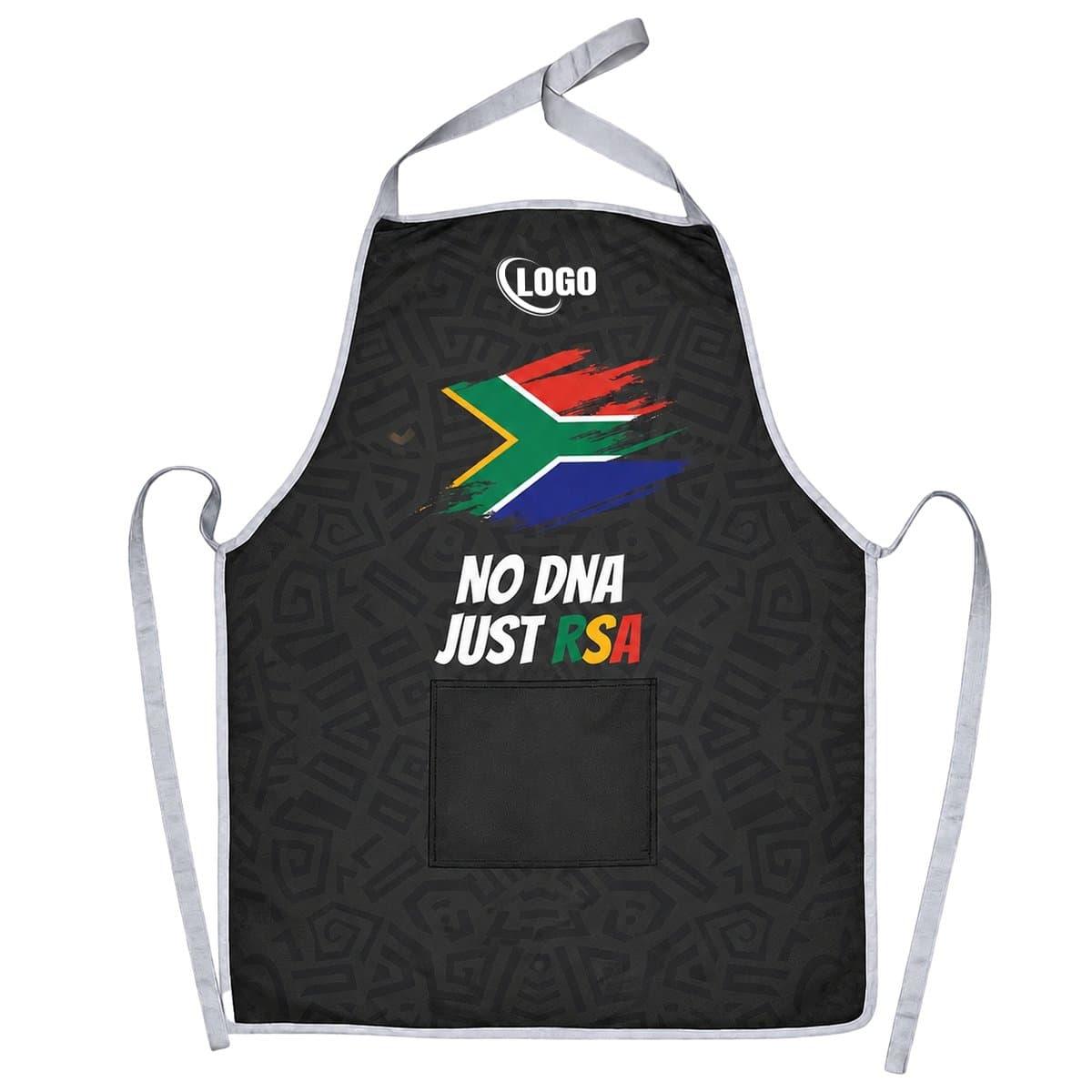 Full Body Apron With Front Pocket With S/Sided Print Binded With Petersham Webbing