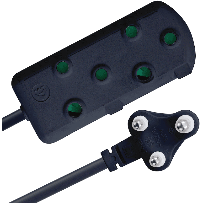 Switched Heavy Duty Side by Side (SBS) Extension Leads 10m