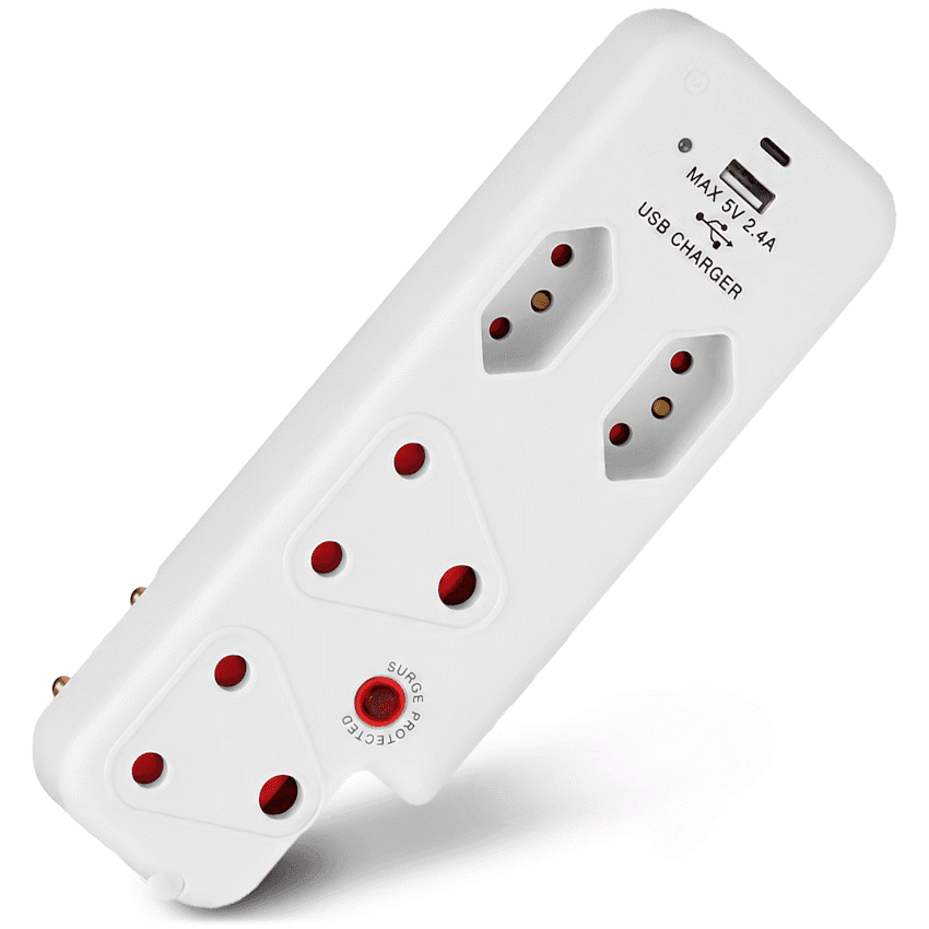 Switched 4-Way Medium Surge Adaptor with Type-C + USB