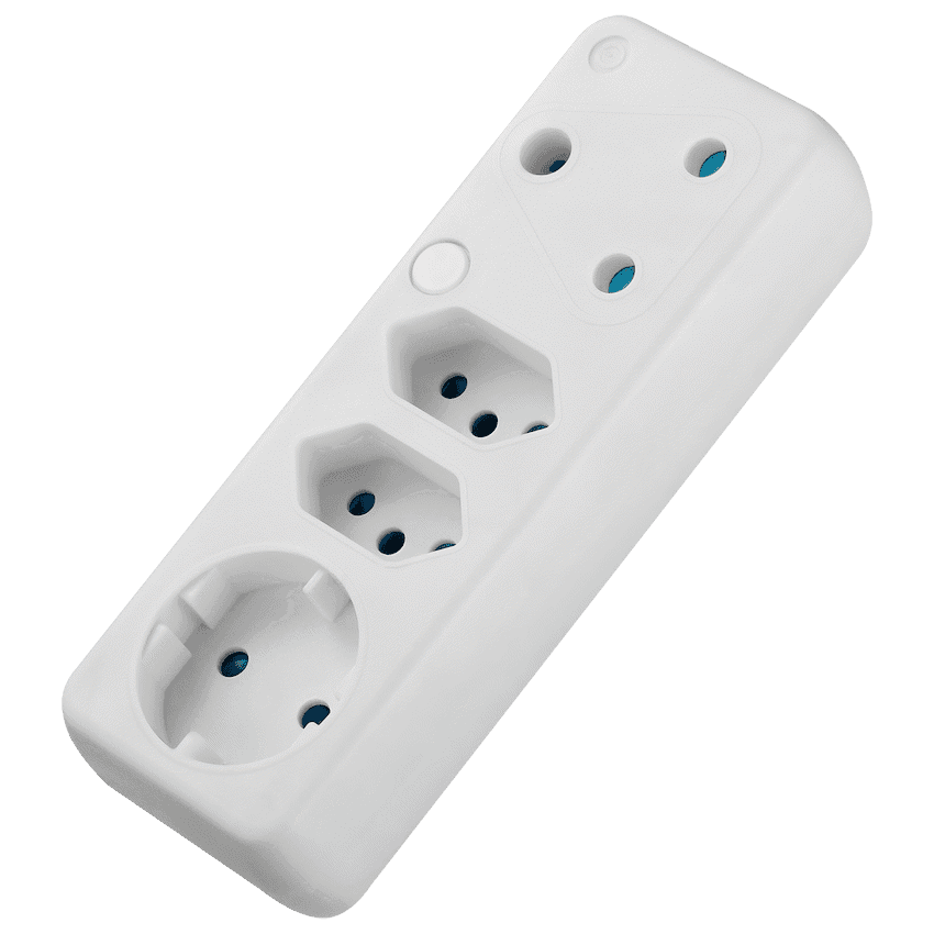 SWITCHED 4 Way Schuko Adaptor