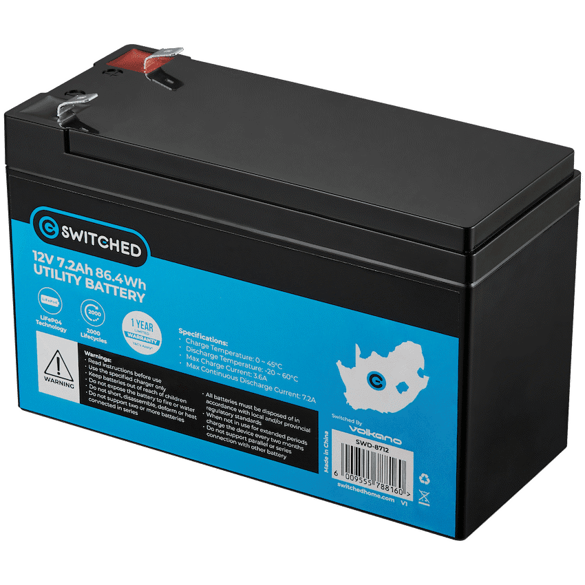 Switched LiFePO4 Gate Motor/Alarm Battery
