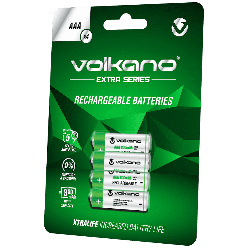 Volkano Extra Series AAA Rechargeable Batteries Pack of 4