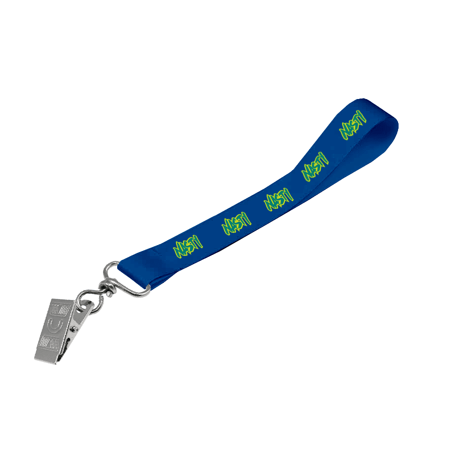 Matte Polyester Wrist Phone Strap D/Sided Print with Crocodile Clip 15 x 340mm