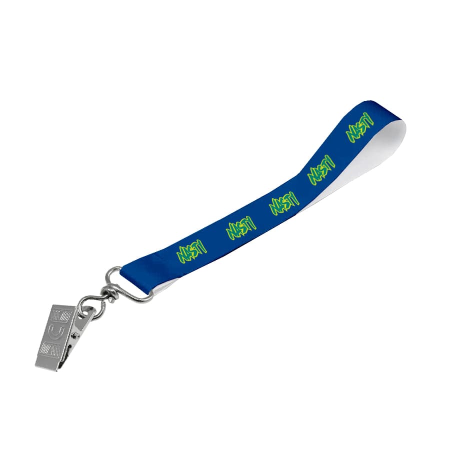 Matte Polyester Wrist Phone Strap S/Sided Print with Crocodile Clip 20 x 340mm