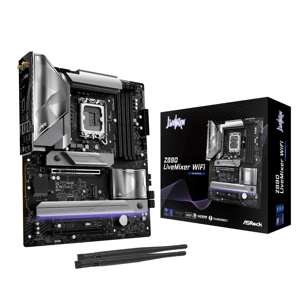 ASRock Z890 LiveMixer Wi-Fi Intel LGA 1851 ATX Gaming Motherboard