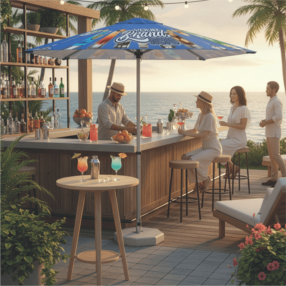 Zuco Umbrella 2m Sliding Hex Pole with Square 4 Panel Canopy
