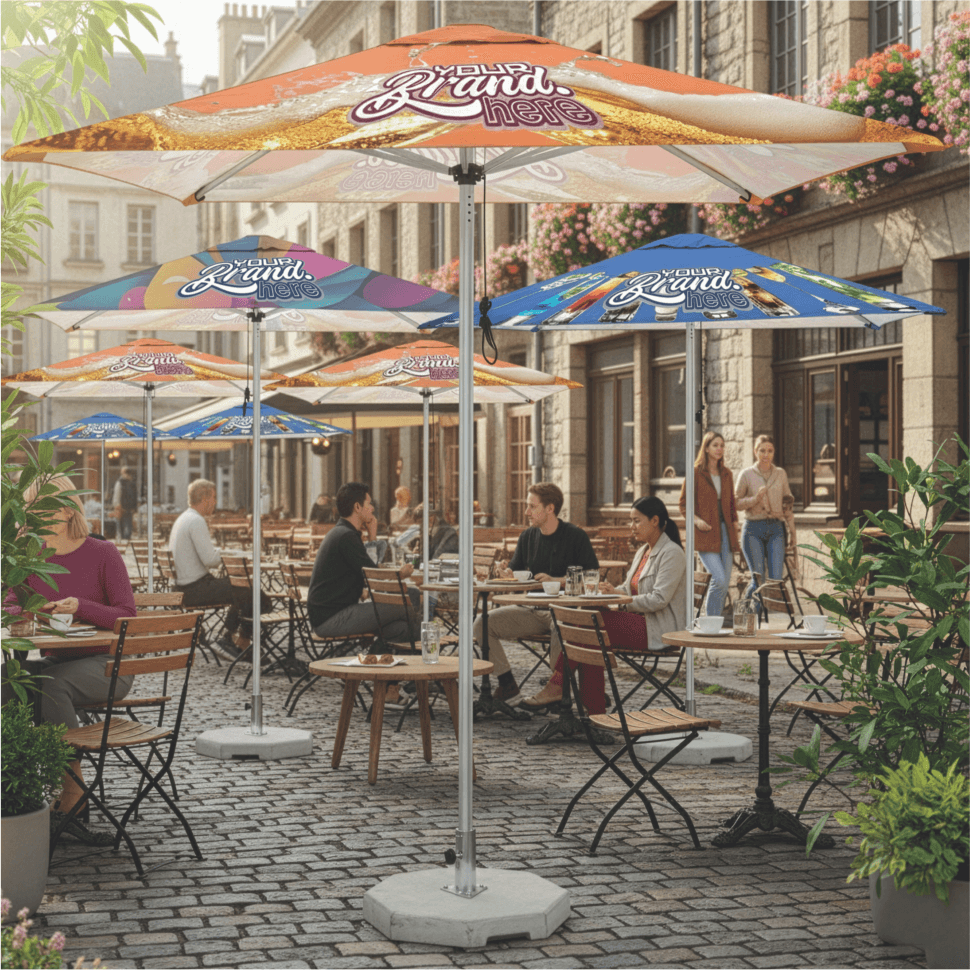 Zuco Umbrella 2m Single Round Pole with Square 4 Panel Canopy