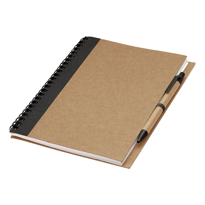 Colour Accented Spiral Notebook with Pen