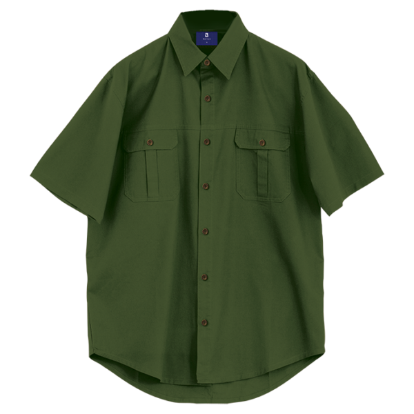 Plain Bush Shirt Mens - Image 7