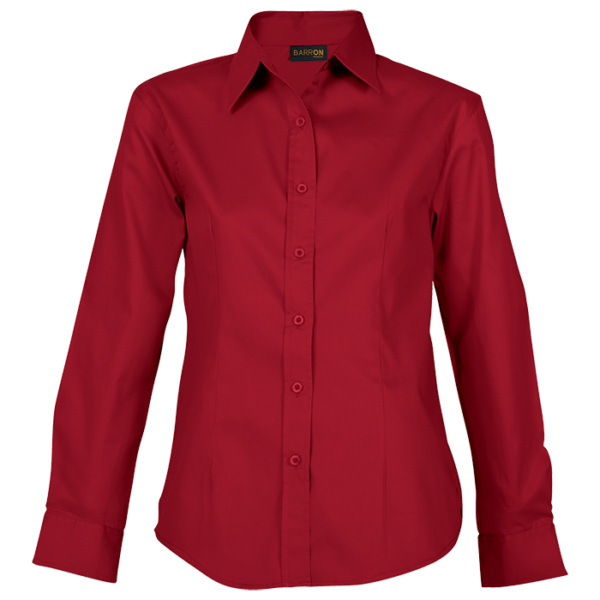 Brushed Cotton Twill Blouse Long Sleeve Ladies - Image 4