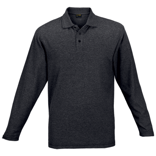 175g Pique Knit Long Sleeve Golfer Mens - Image 7