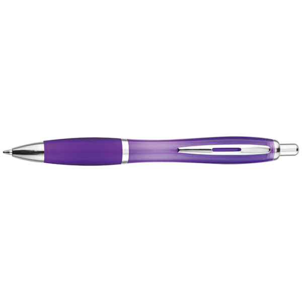 Curved Design Ballpoint Pen with Coloured Barrel