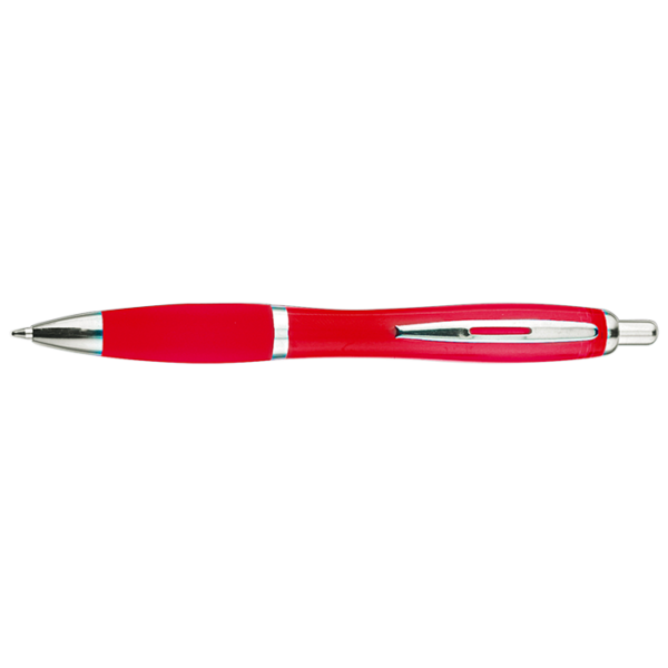 Curved Design Ballpoint Pen with Coloured Barrel - Image 3