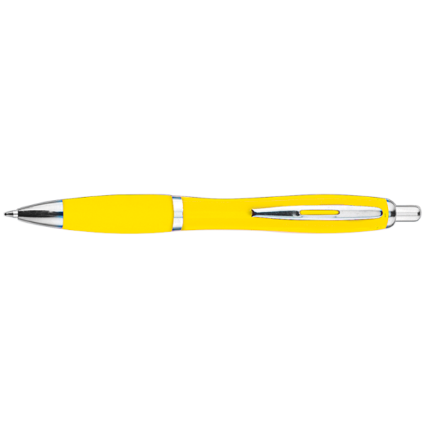 Curved Design Ballpoint Pen with Coloured Barrel - Image 8