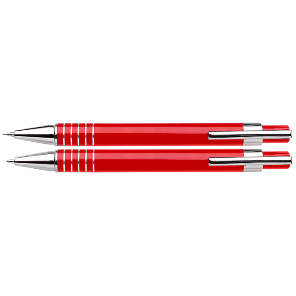 Lacquered Barrel Matching Ballpoint Pen and Clutch Pencil Se