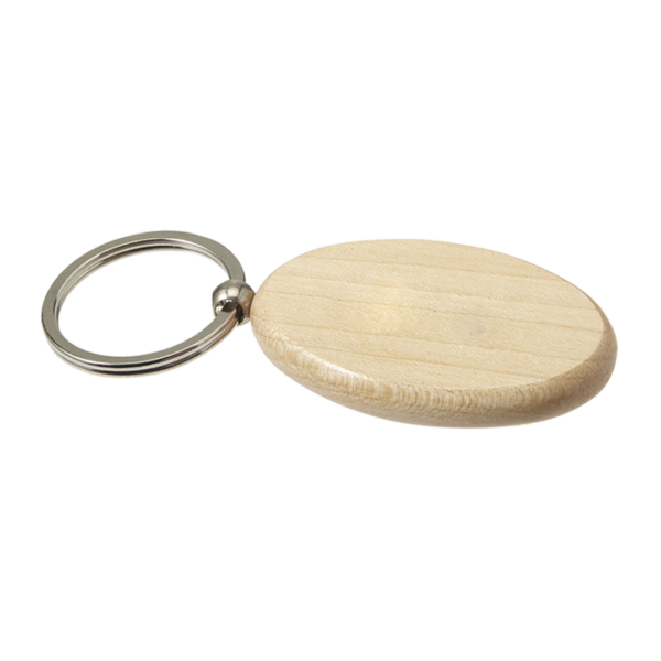 Oval Wooden Keychain