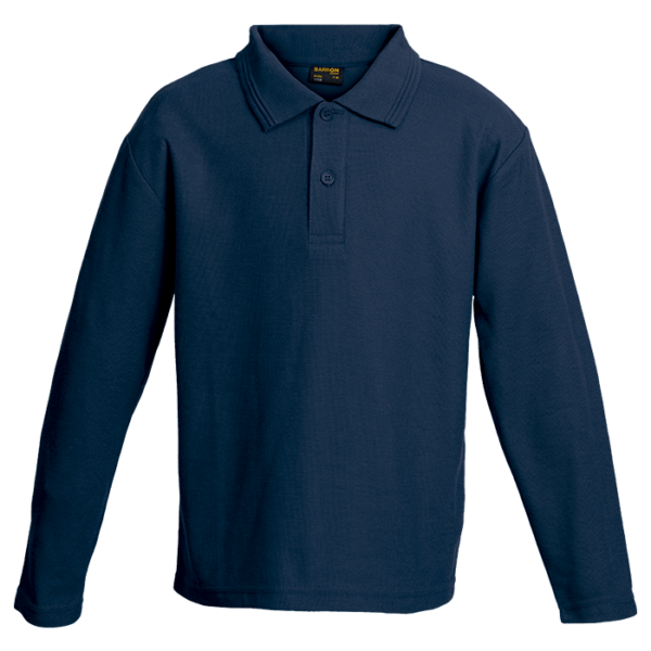 175g Pique Knit Long Sleeve Golfer Kiddies - Image 4