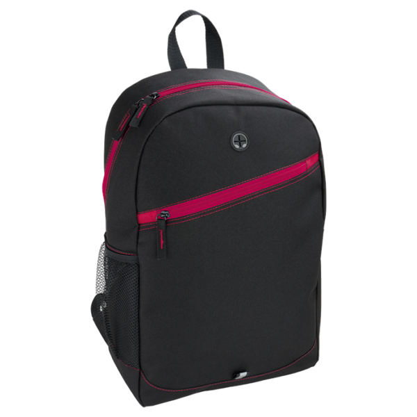 Backpack With Contrast Colour Diagonal Zip