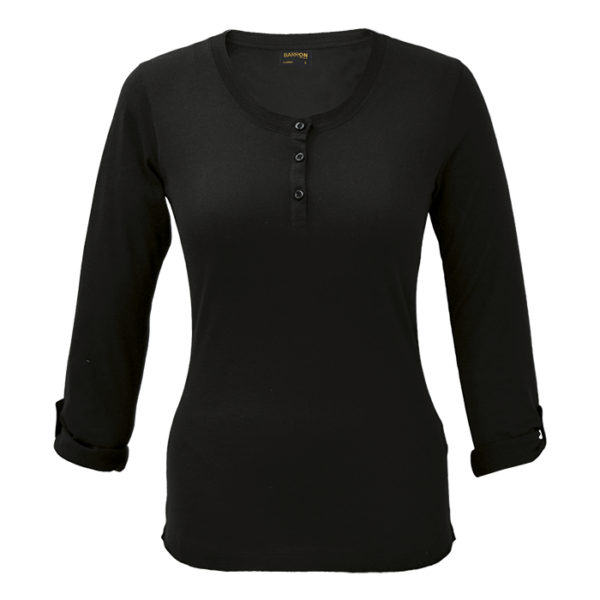 145g Henley Long Sleeve T-Shirt Ladies