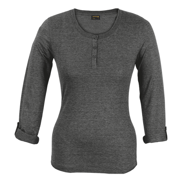 145g Henley Long Sleeve T-Shirt Ladies - Image 4