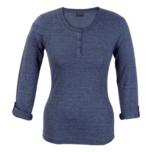 145g Henley Long Sleeve T-Shirt Ladies - Image 5