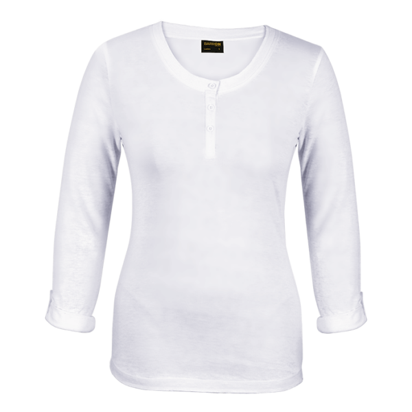 145g Henley Long Sleeve T-Shirt Ladies - Image 3