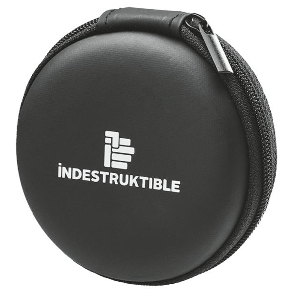 IND Aux Earphone with mic in round PU case