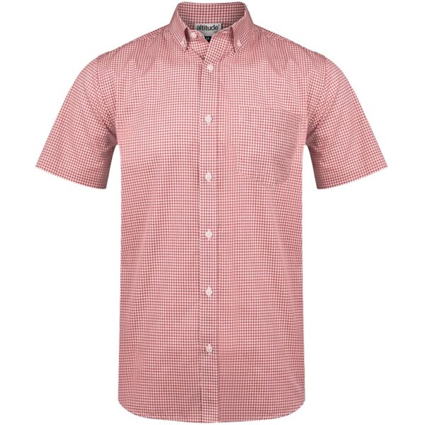 Mens Short Sleeve Edinburgh Shirt - Red - Image 2